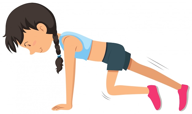 Free vector a young woman weight training exercise