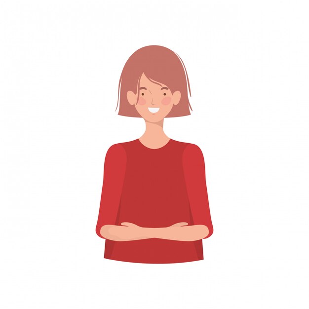 白の若い女性