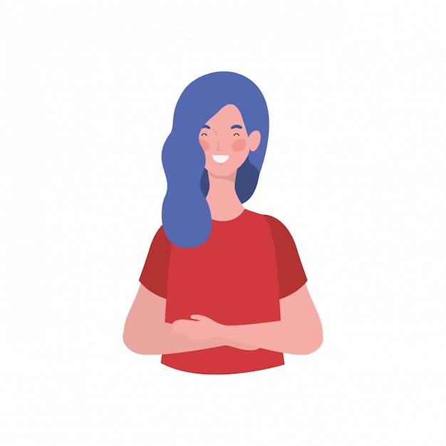 Free vector young woman on white