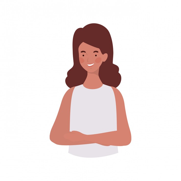 Free Vector young woman on white 