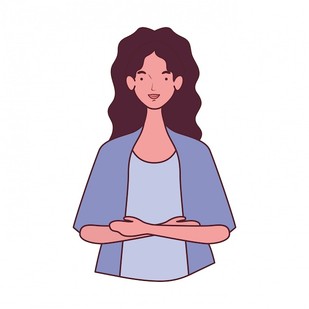 白の若い女性