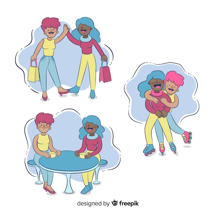 Free Vector young women spending time together