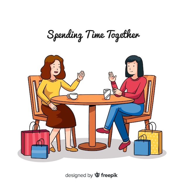 Free vector young women spending time with each other