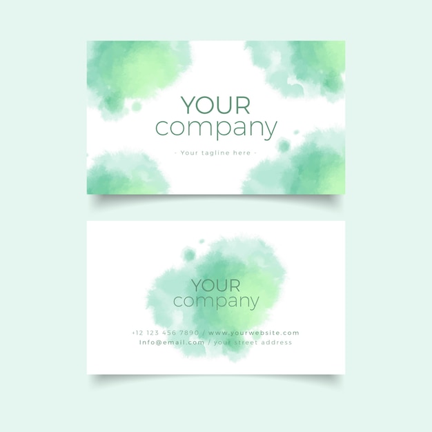 Free vector your company business card template with green pastel colours
