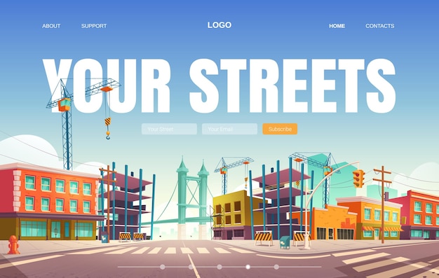 Free vector your streets web banner.