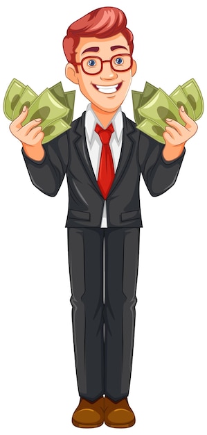 youth business man holding money