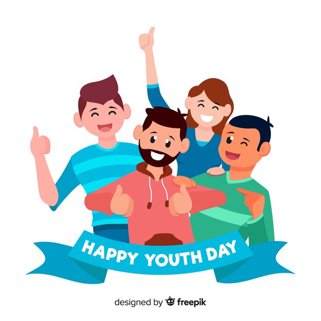 Youth day background flat style