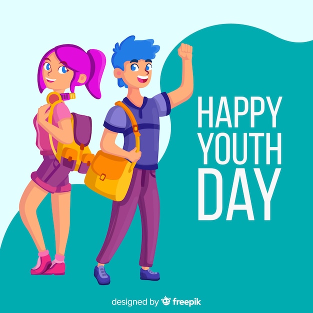 Youth day background flat style