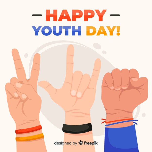 Youth day background flat style