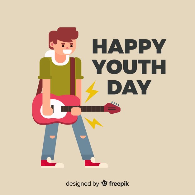 Youth day background flat style