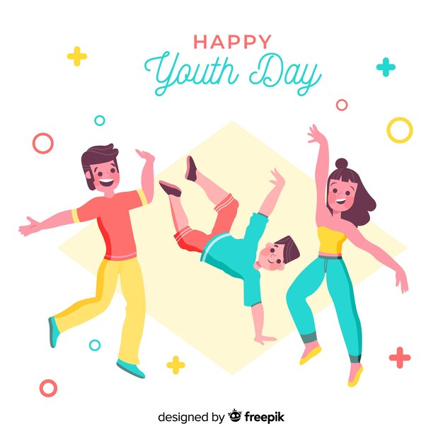 Youth day background flat style