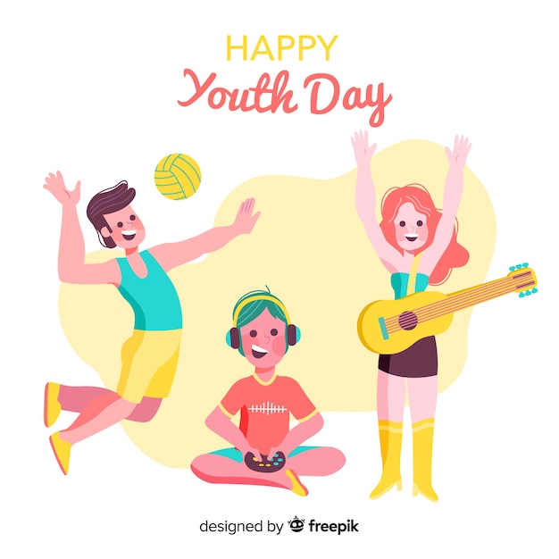 Youth day background flat style