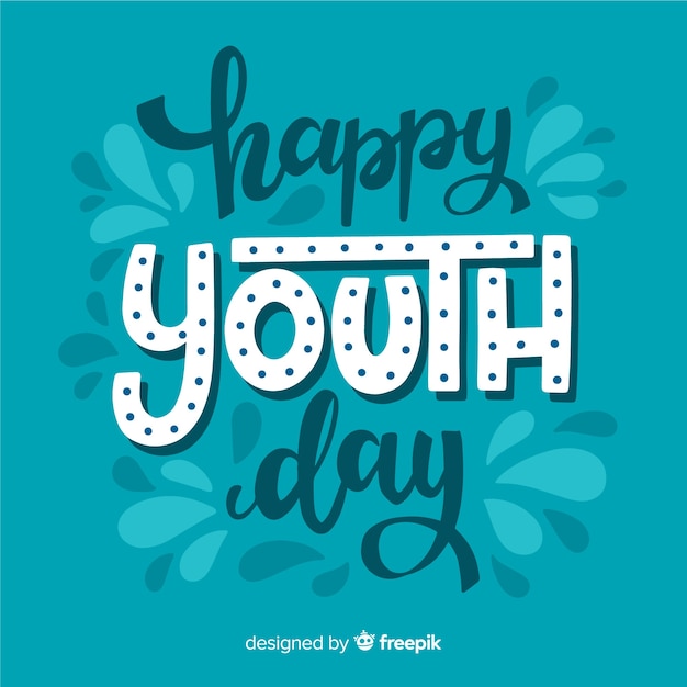 Youth day background lettering style