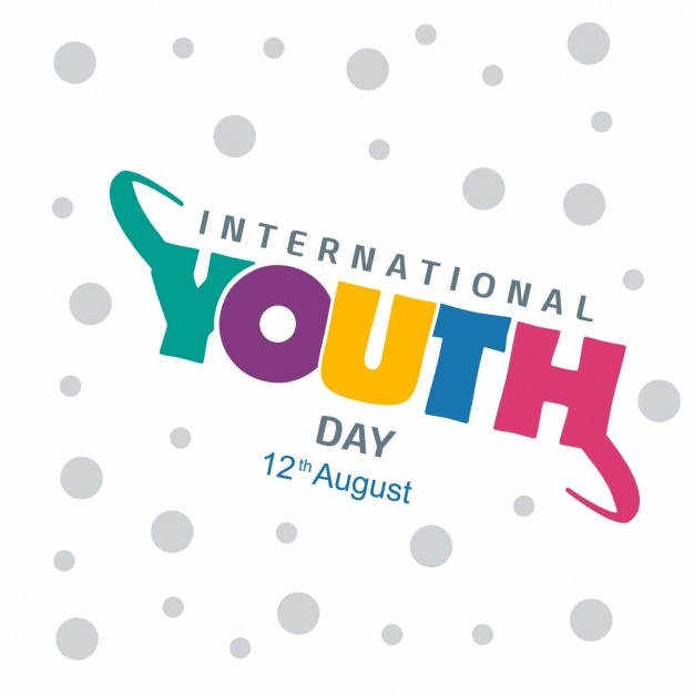 Free vector youth day background with colorful text