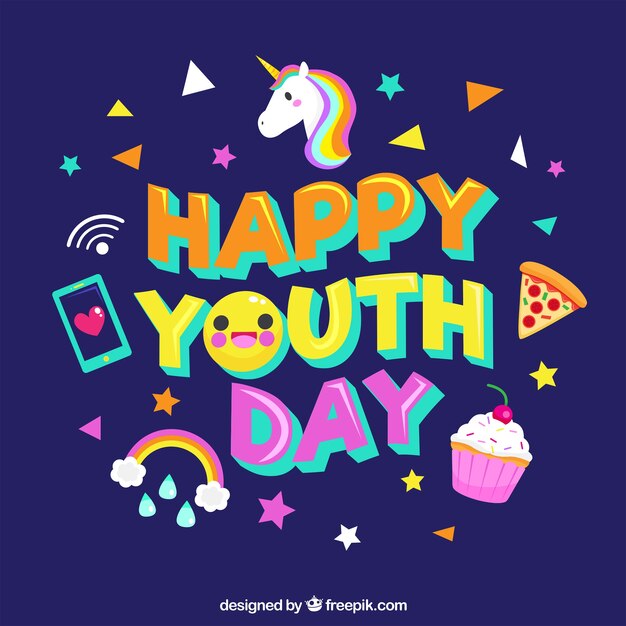 Youth day background with elements