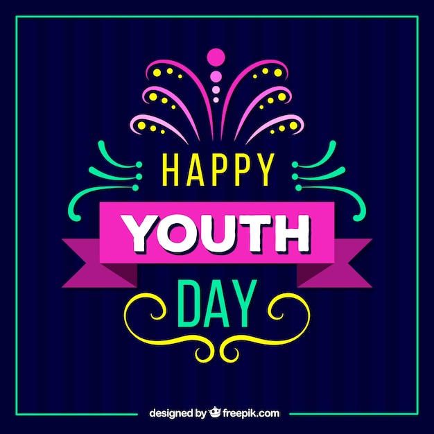 Youth day background with lettering
