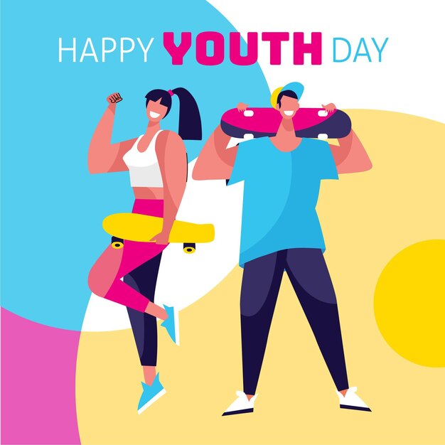 Youth day colorful illustration
