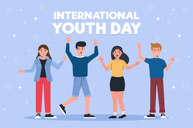 Youth day concept in flat design