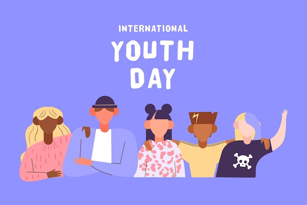 Free vector youth day concept in flat design