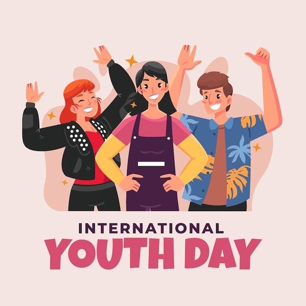 Youth day concept in flat design