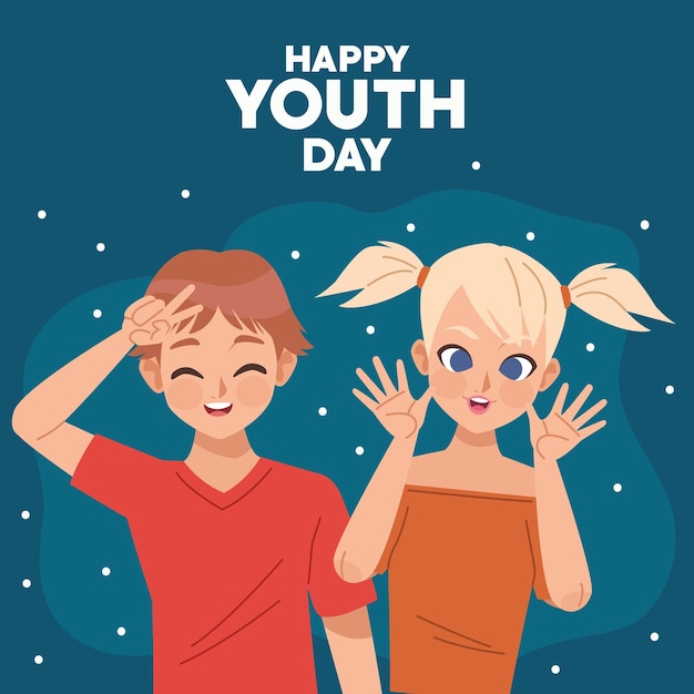 Youth day lettering card