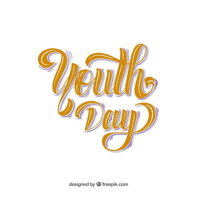 Youth day lettering retro background