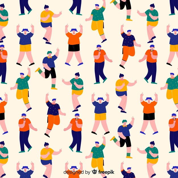 Youth people pattern flat design
