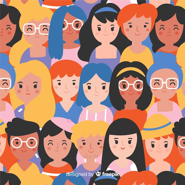 Youth people pattern flat design