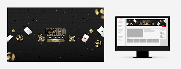 Vettore gratuito arte del canale youtube per casinò e gioco d'azzardo