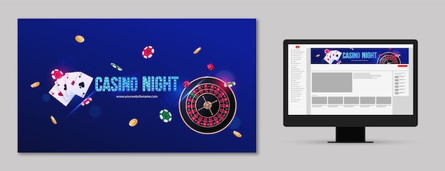 Free vector youtube channel art for casino and gambling