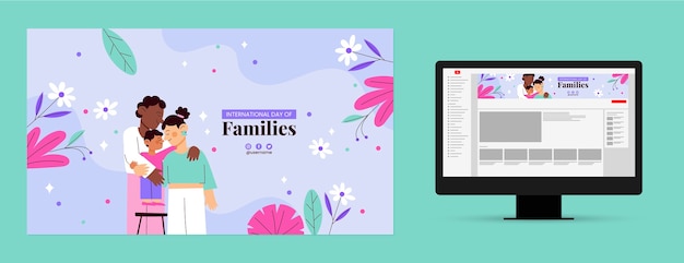 無料ベクター 国際家族デーのyoutubeチャンネルアート