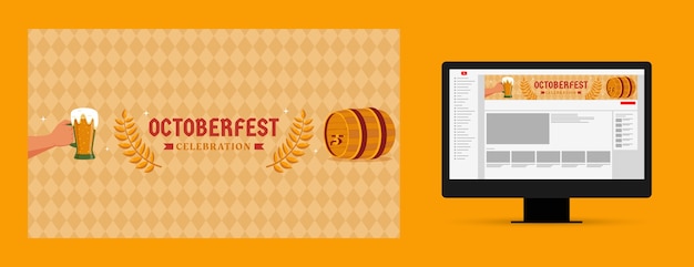 Youtube channel art for oktoberfest beer festival celebration