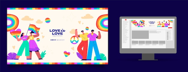 Youtube channel art for pride month celebration