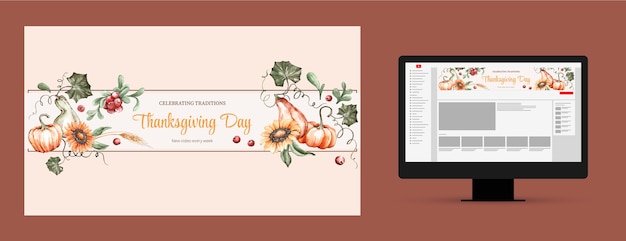 Youtube channel art for thanksgiving day celebration