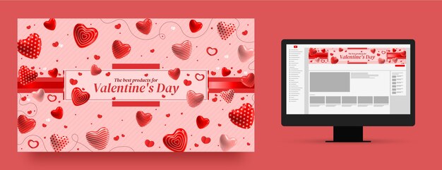 Youtube channel art for valentines day celebration