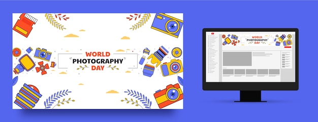 Youtube channel art for world photography day celebration