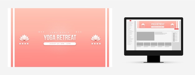 Youtube channel art for yoga retreat and spa