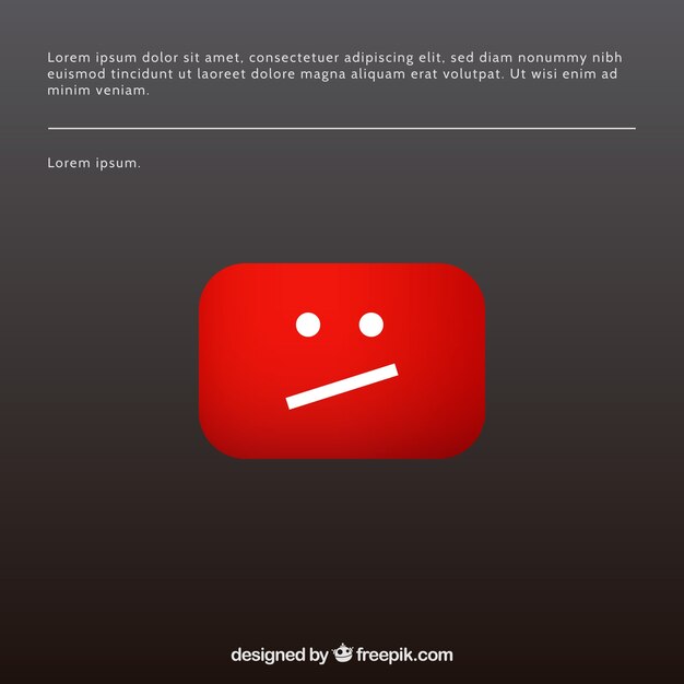 Youtube error message with flat design