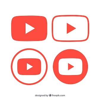 Youtube logo collection with flat design