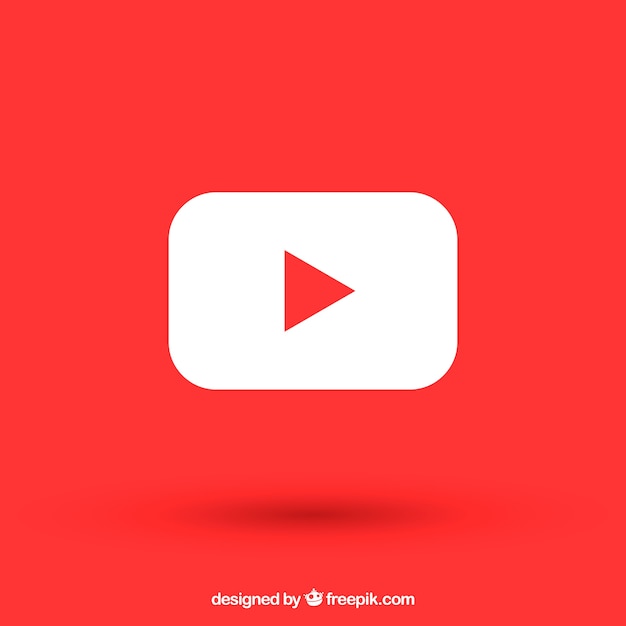 Значок проигрывателя Youtube с плоским дизайном