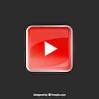 Free vector youtube player icon with flat design