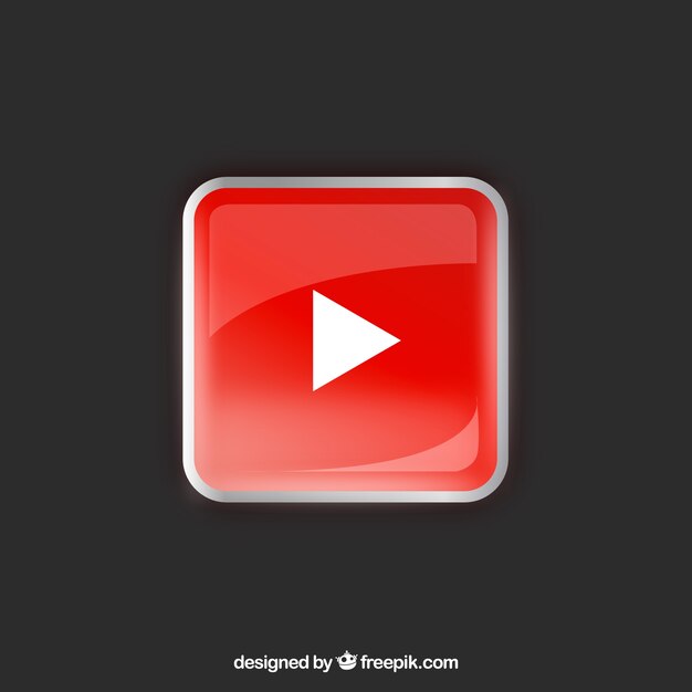 Значок проигрывателя Youtube с плоским дизайном