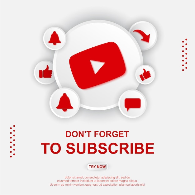 Youtube subscribe button illustration