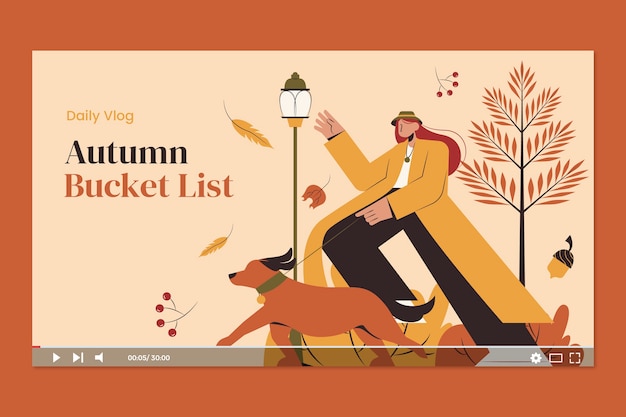Free Vector youtube thumbnail for autumn season celebration