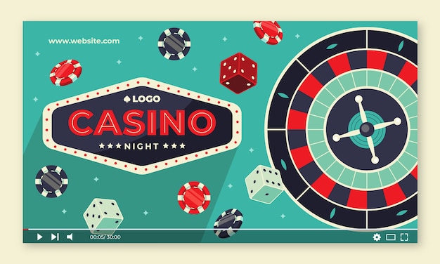 Free vector youtube thumbnail for casino experience and gambling