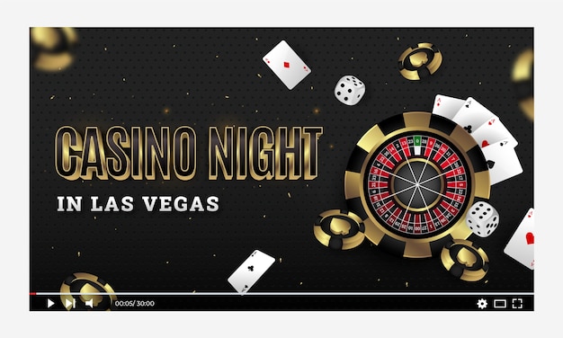 Free vector youtube thumbnail for casino and gambling