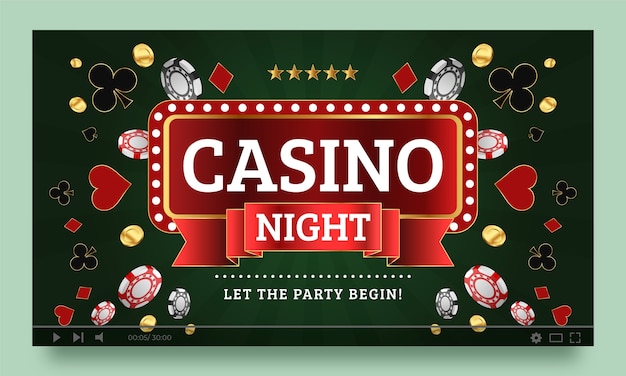 Free vector youtube thumbnail for casino and gambling