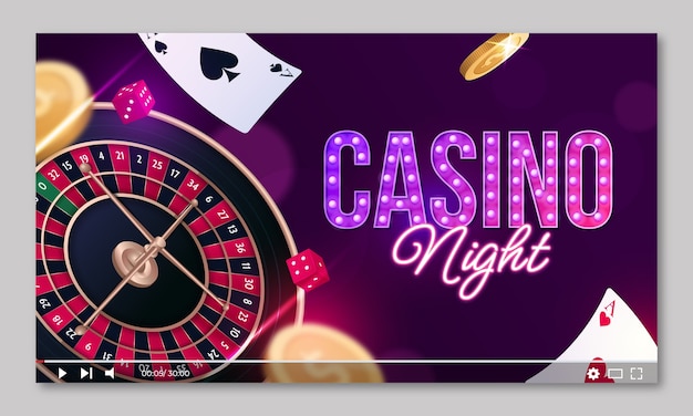 Free vector youtube thumbnail for casino and gambling