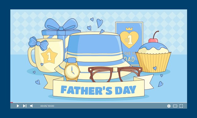 Free Vector youtube thumbnail for fathers day celebration
