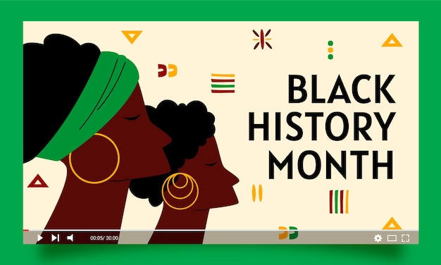 무료 벡터 흑인 역사 달 기념을 위한 유튜브 소형 영상